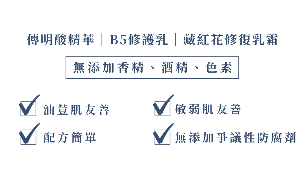 深度修護穩膚組(傳明酸+B5乳+乳霜)警語